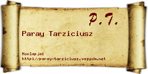 Paray Tarziciusz névjegykártya